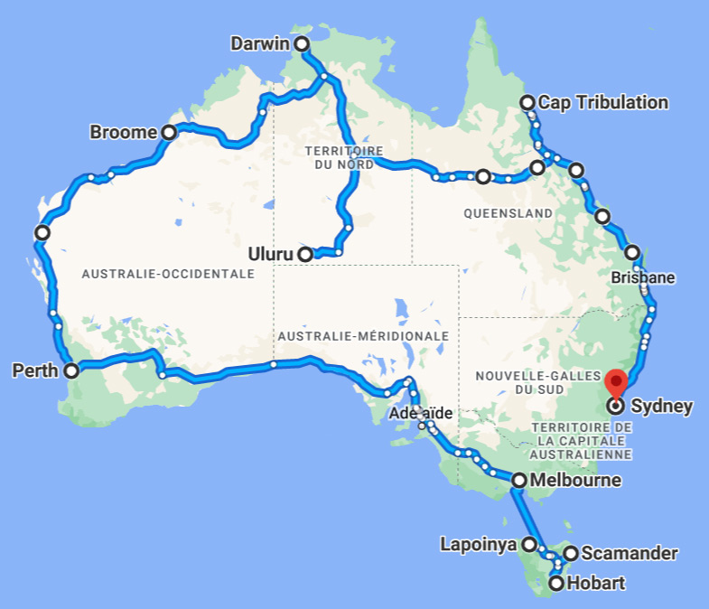 Itinéraire Australie