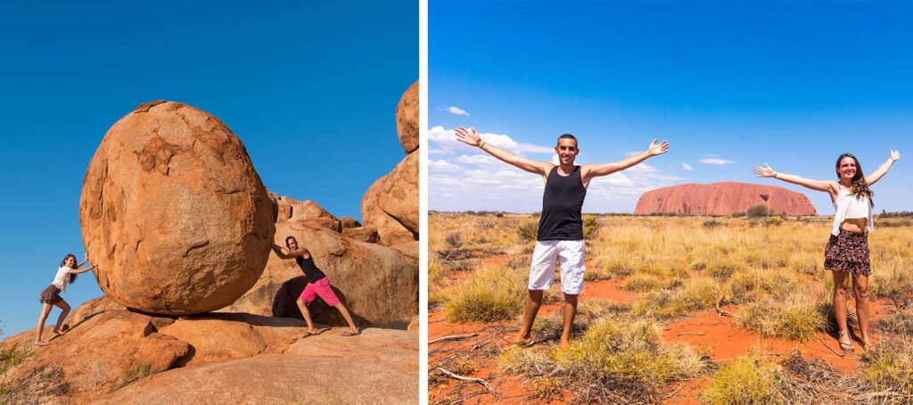 Couple voyage désert en Australie