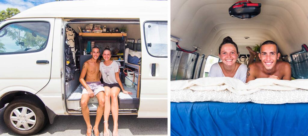 Couple vivant en van en Australie